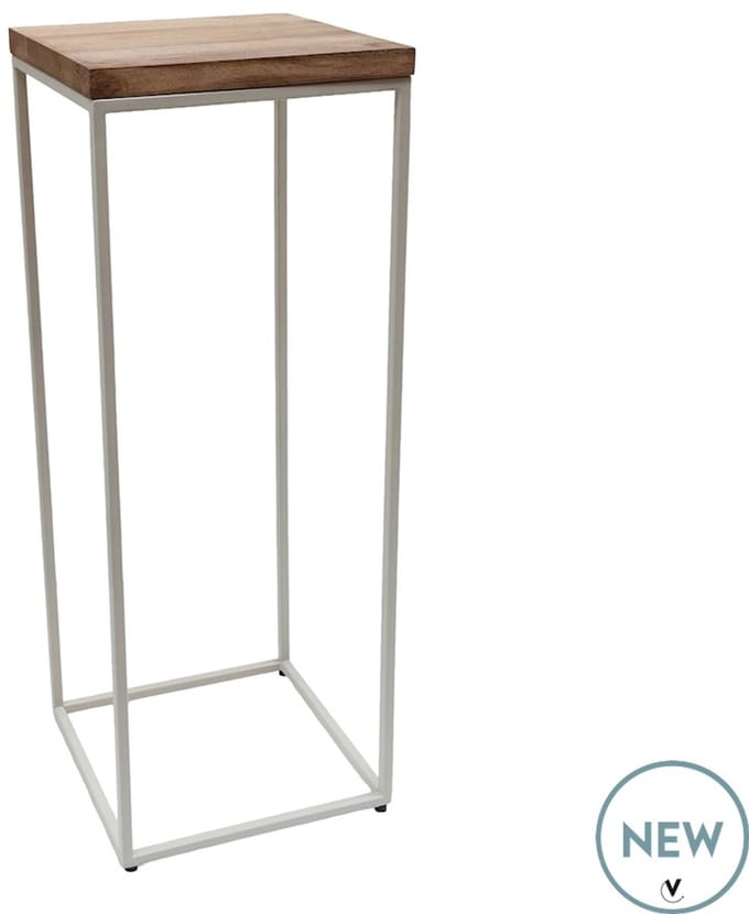 Zuil Dolores | Small | Ivory | Metaal | Stevig | recht model | Vierkant | L35 x B35 x H80 cm