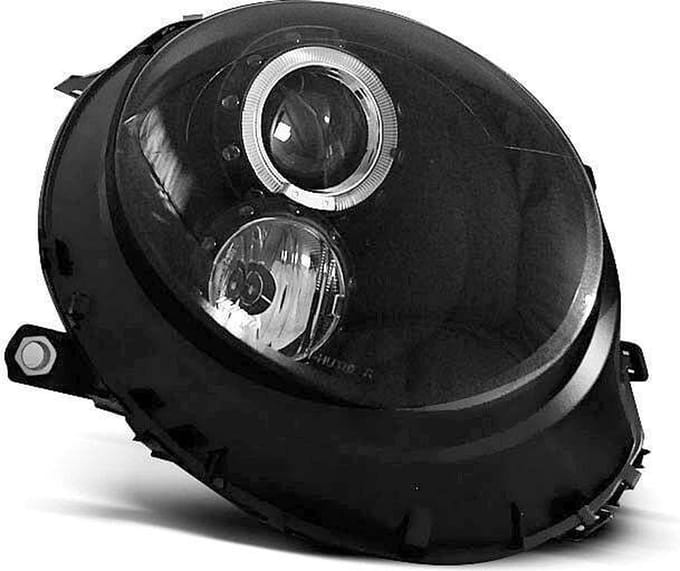 Koplampen MINI COOPER 06-14 ANGEL EYES ZWART