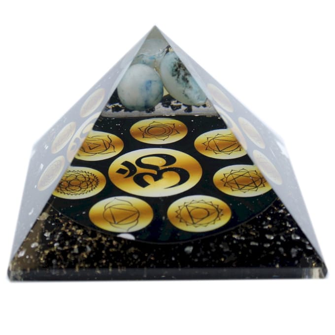 Orgonite Piramide - Middernacht Om Chakra - 90mm