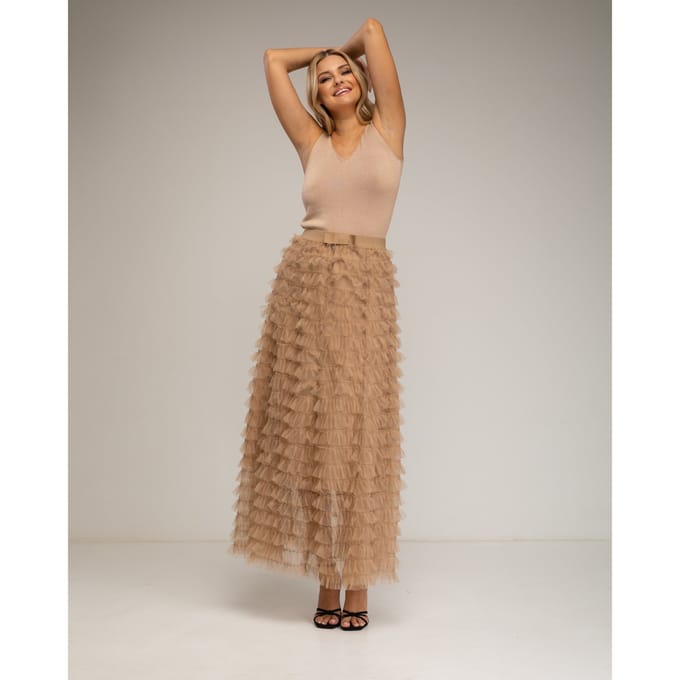 Lange rok met tule ruffles