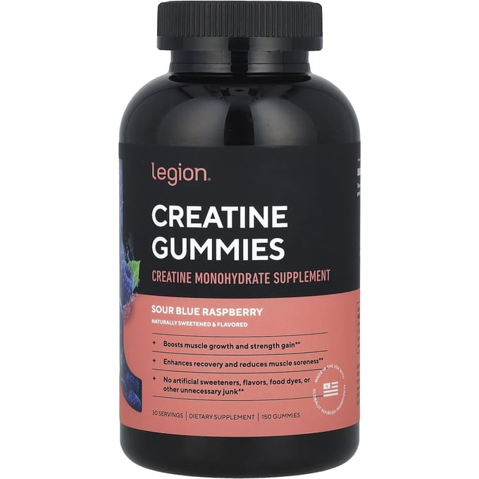 Creatine Gummies, Zure Blauwe Framboos, 150 Gummies