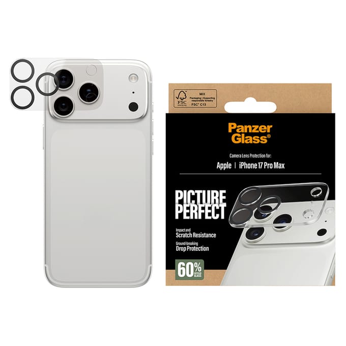 PanzerGlass Screenprotector geschikt voor Apple iPhone 17 Pro Max Glazen | PanzerGlass Picture Perfect Camera Lens Protector - Case Friendly