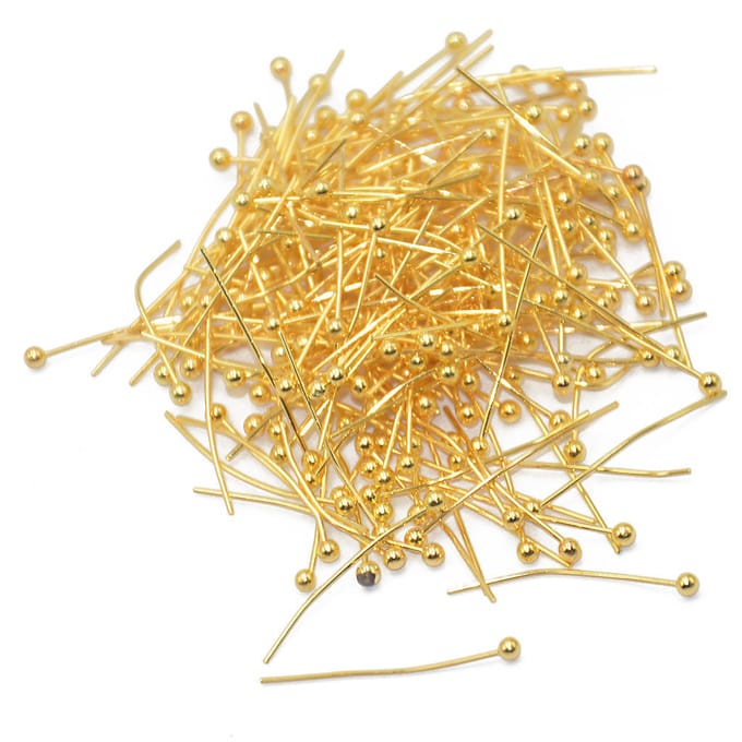 200 stuks 20mm 18K lichtgoud vergulde messing bolspelden kopspelden 20mm orange