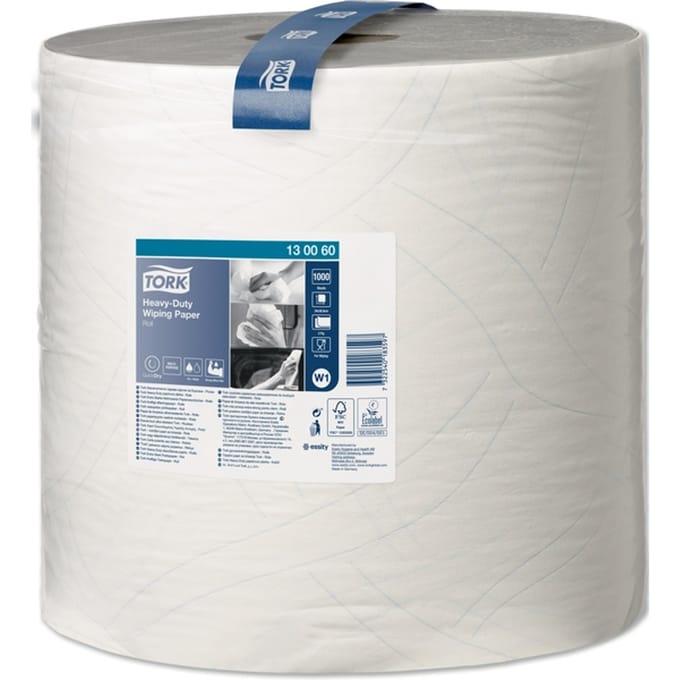 Poetspapier Tork W1 Heavy-Duty Premium 2-laags 1000 vel wit 130060