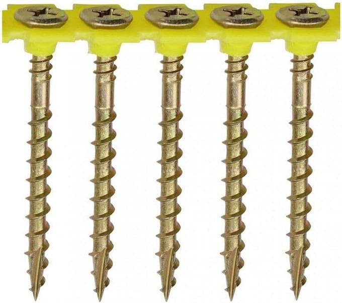 Vergalvaniseerde Houtschroeven Geel (4.2 x 55mm) - Doos 1000 Stuks