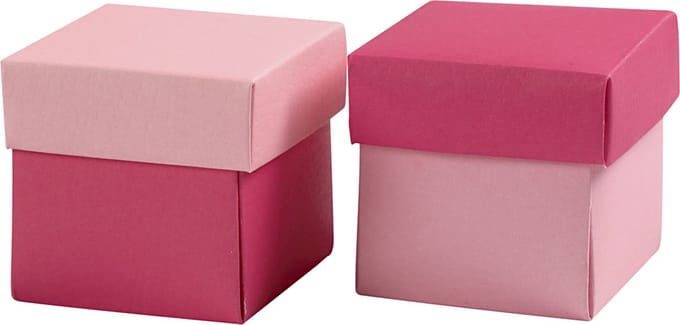 Vouwdoos, afm 5,5x5,5 cm, 250 gr, roze, 10 stuk/ 1 doos