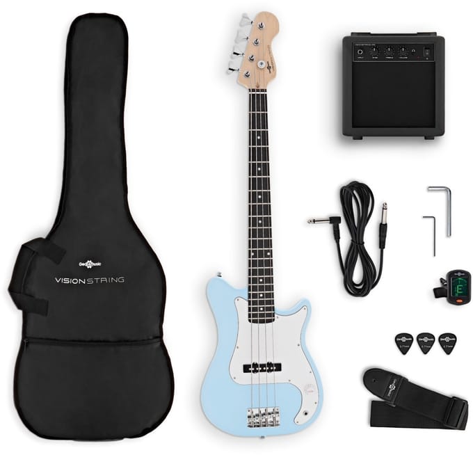VISIONSTRING 3/4 Basgitaarpakket, Blauw