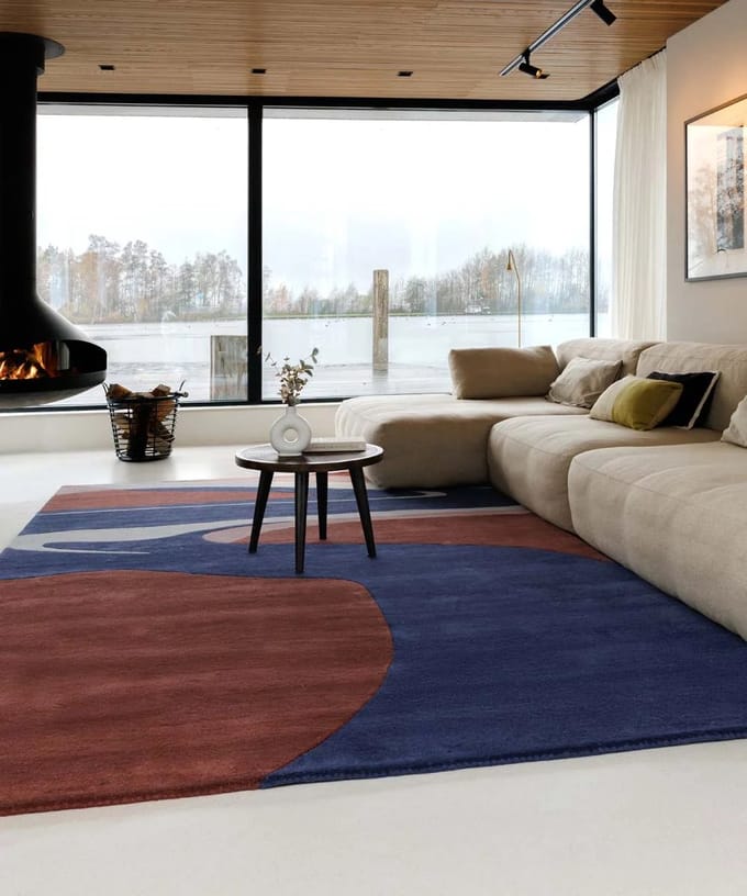 Modern vloerkleed - Skulptur Canyon rood/blauw 120x170