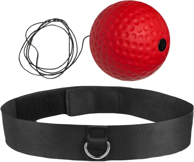 Boksreflex Bal - Trainingsbal Hoofdband - Verbeter Coördinatie - Verstelbare Bal - One Size - Rood