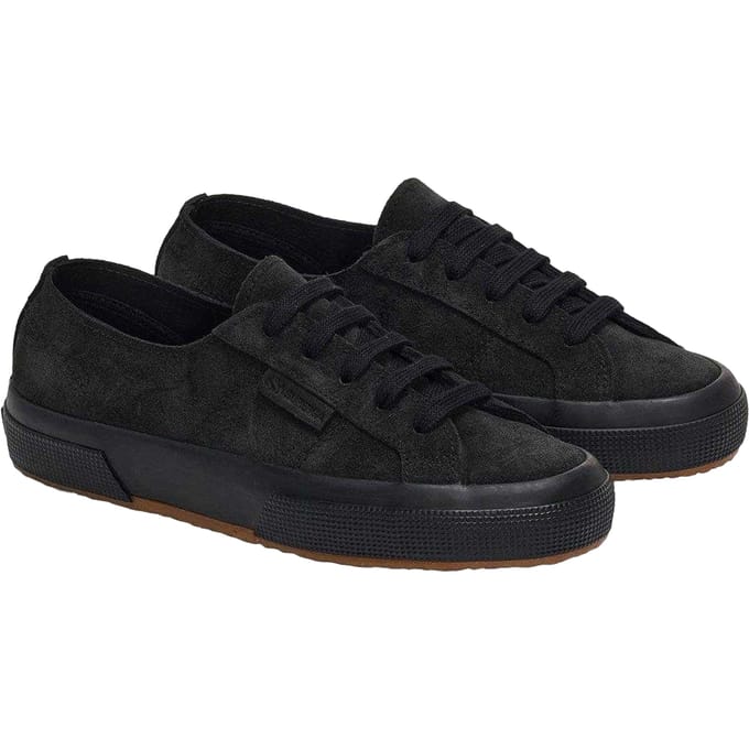 Superga Dames Flesh Out Suède Sneakers (Volledig Zwart)