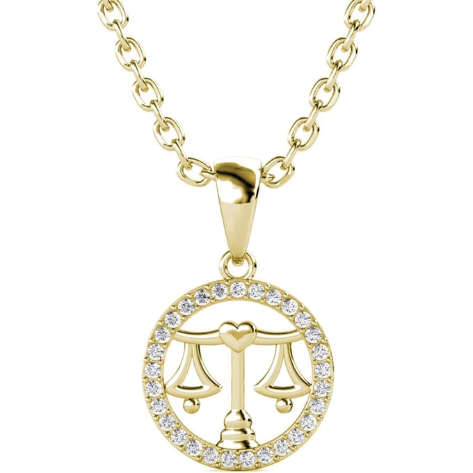 Weegschaal Zodiac Hangers - Goud en Kristal