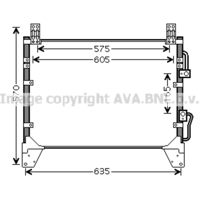 Condensator, airconditioning AVA COOLING DW5142 AVA