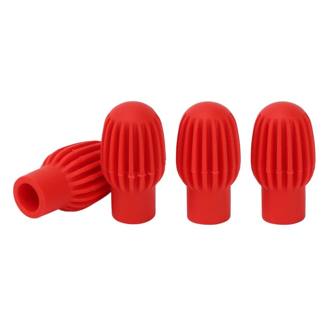 4 Stuks Siliconen Drumstok Tips Stille Oefen Drum Demper Percussie Accessoires Rood rood