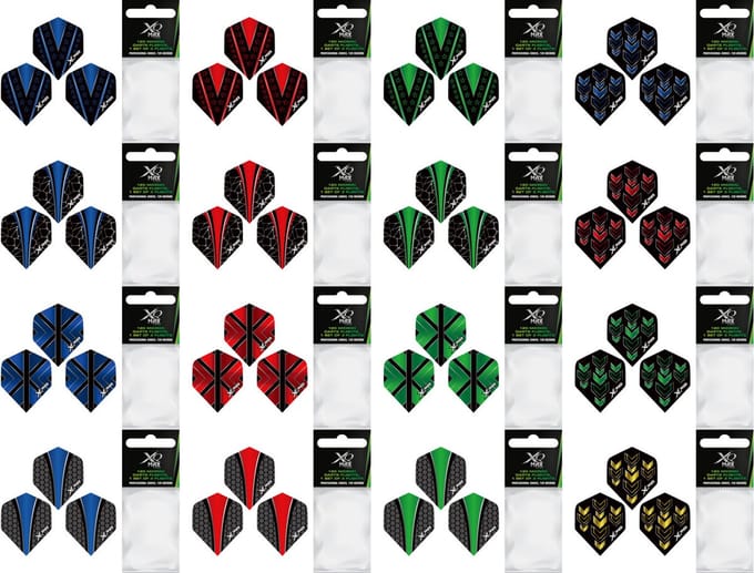 XQMax Dart Flights - Multipack - 16 Sets - 48 Stuks - Extra Stevig - Darts Flights - Cadeau