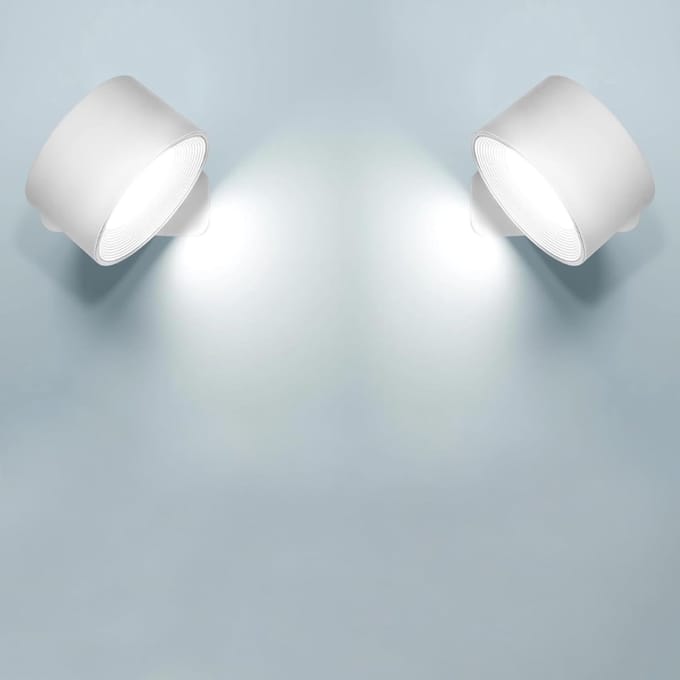 QORA® Oplaadbare Wandlamp - Wandlamp - Wit - ‎8cm x 8cm x 4cm
