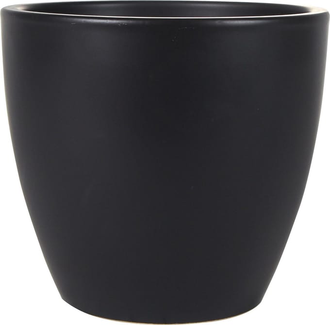 Ter Steege Bloempot - zwart - glans - Scandinavisch - 20 x 19 cm - plantenpot