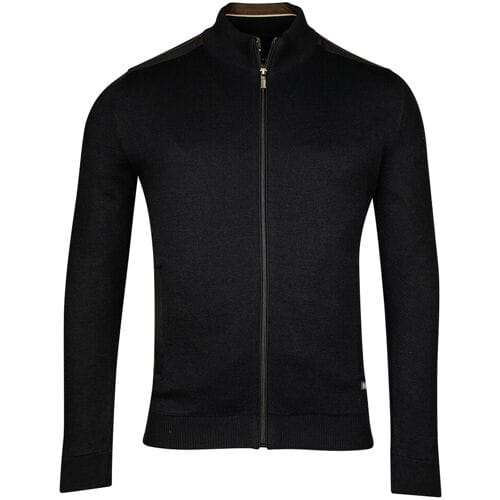 Baileys Vest Cardigan Zip Lined Single Knit Subtle Structure Navy / male