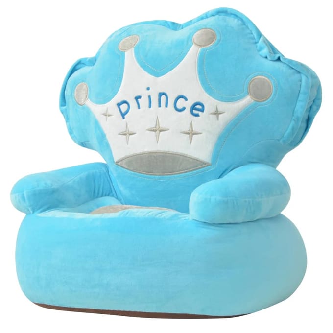 vidaXL - Kinderstoel - prins - pluche - blauw