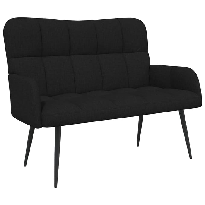 vidaXL - 2-Zits - Sofa - Zwart - 115 - x - 61 - x - 87 - cm - Stof
