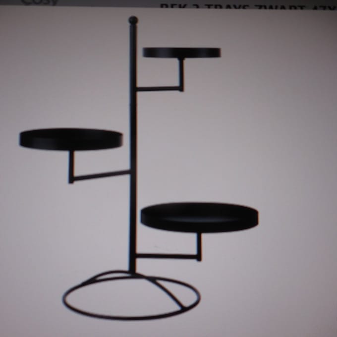 REK 3 TRAYS ZWART 47X32XH69CM METAAL