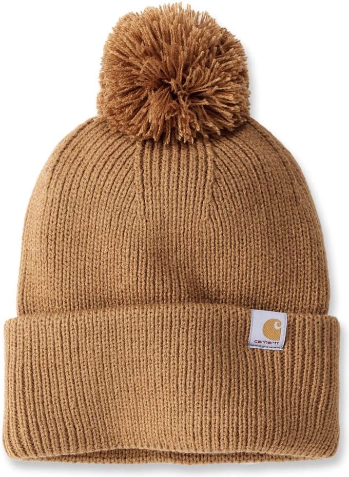 Carhartt Damesmuts Knit -muts met pompon en omgeslagen rand
