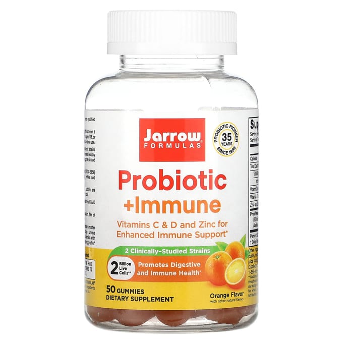 Jarrow Formulas, Probiotique + Immunité, Orange, 2 Milliards, 50 Gommes