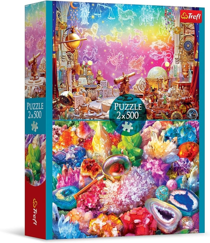 Legpuzzel Set - Twee Puzzels - Creatief Vermaak - Linnenstructuur Papier - 48x48cm - Multicolor