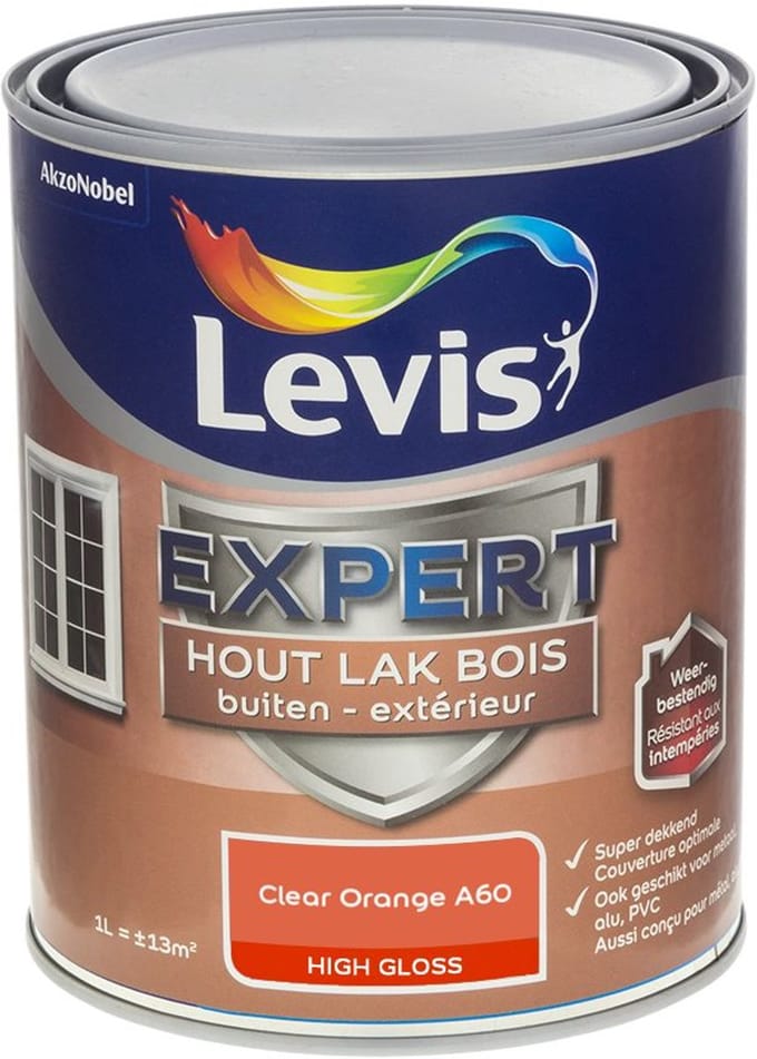 Levis - Expert Hout Lak Buiten High Gloss Mix - Clear Orange A60 - Mengverf - 1 L