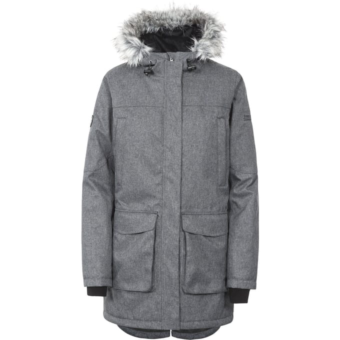 Trespass - Dames Thundery Waterdichte Jas (Zwart/Grijs)