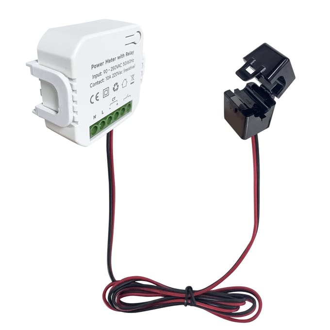 WiFi Slimme Energiemonitor Eenfase Klem Elektriciteitsmeter met 200A CT Stroomtransformator