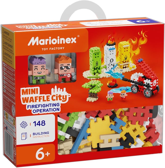 Mini wafel blokken brandweer 148 stuks - Marioinex - vanaf 6 jaar