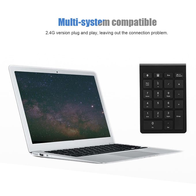 Mini pavé numérique sans fil Bluetooth 22 touches