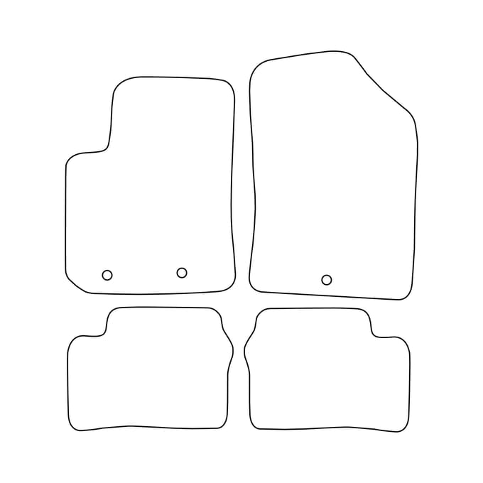 Set velours vloermatten geschikt voor Kia Picanto II 2011-2017 - rode afwerking