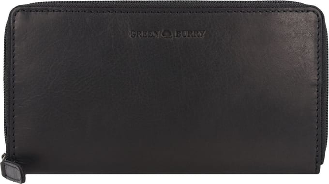 Greenburry Pure Black Portemonnee RFID-bescherming Leer 19.5 cm - Dames - Horizontaal - black