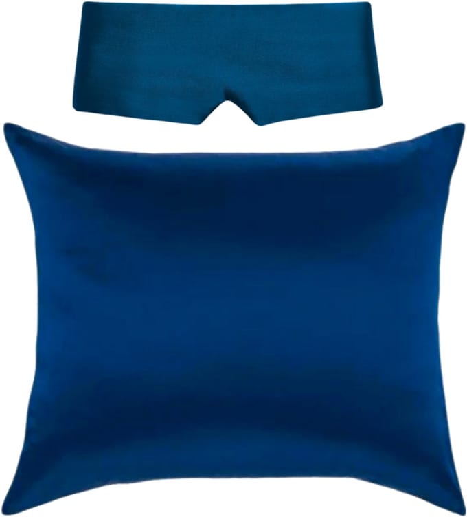 Perfect Sleep Set Deep Ocean - Kussensloop & Slaapmasker - Silk Heaven - 50x60cm