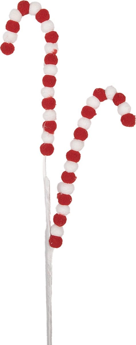 Clayre & Eef Kerstdecoratie Zuurstok 60 cm Rood Kunststof