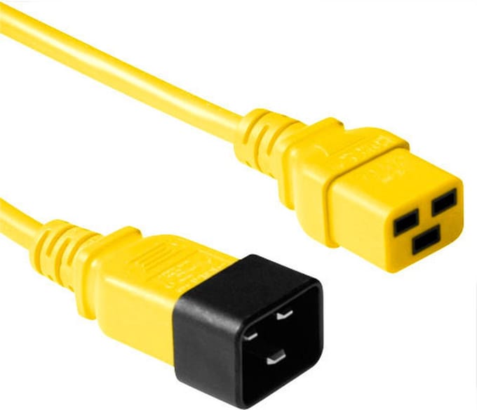 ACT Netsnoer C19 - C20 geel 0,6 m AK5100