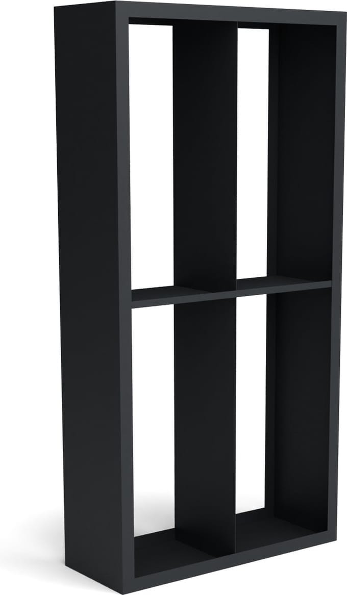 Beltza zwarte houtopslag onderverdeling 4 vakken 1000x385x2000 mm