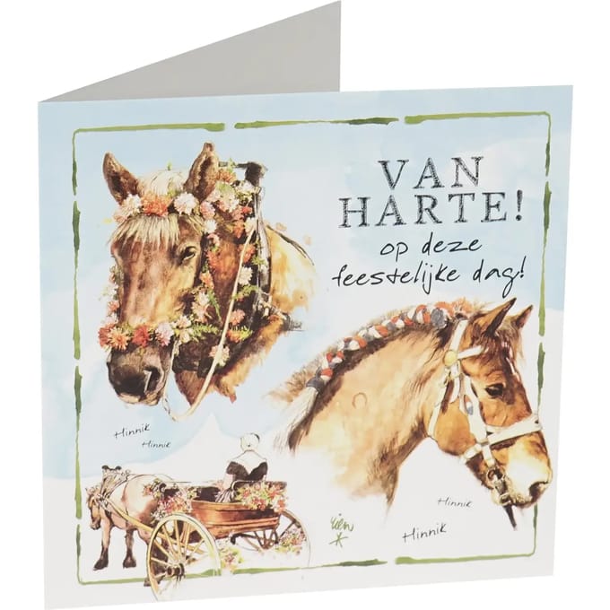 Wenskaart met paarden HORKA