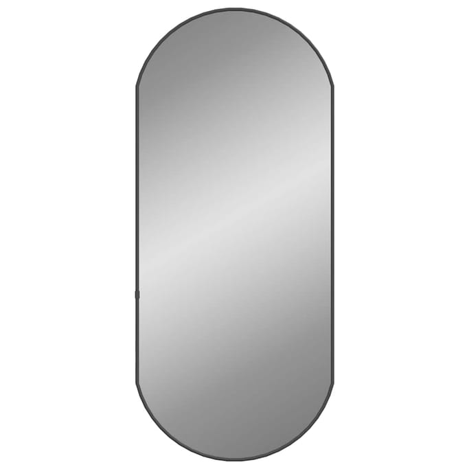 vidaXL - Wandspiegel - 80x35 - cm - ovaal - zwart