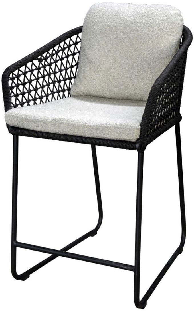 Yoi - Bara high dining chair alu black/rope black/wool white AW inc...
