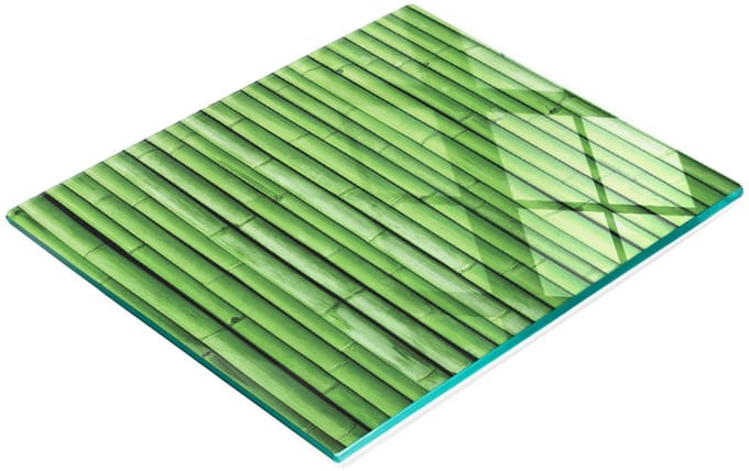 Gehard multifunctioneel decoratief glazen bord in bamboegroen, 60x52 cm