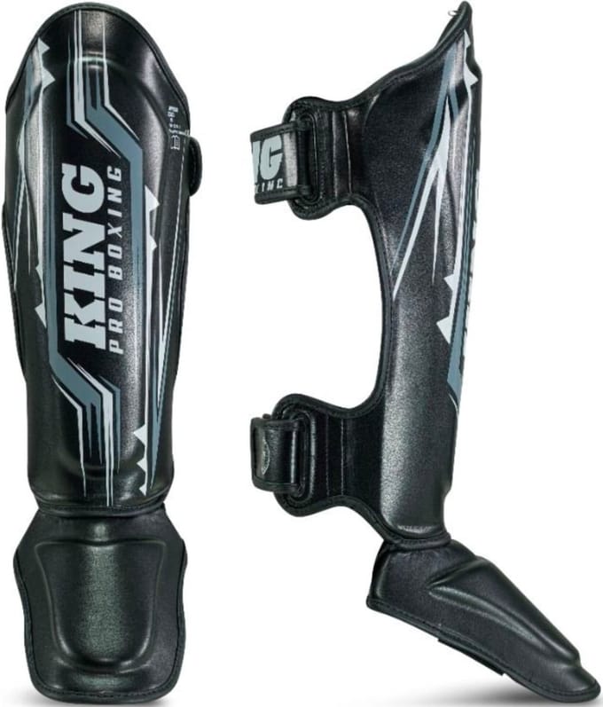 King Pro Boxing Kickboks Scheenbeschermers KPB/SG Spartan 1 Zwart - XL
