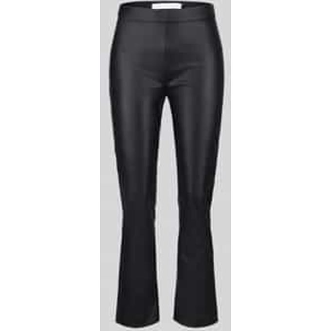 Wide leg kunstleren broek van viscosemix model 'MACY'