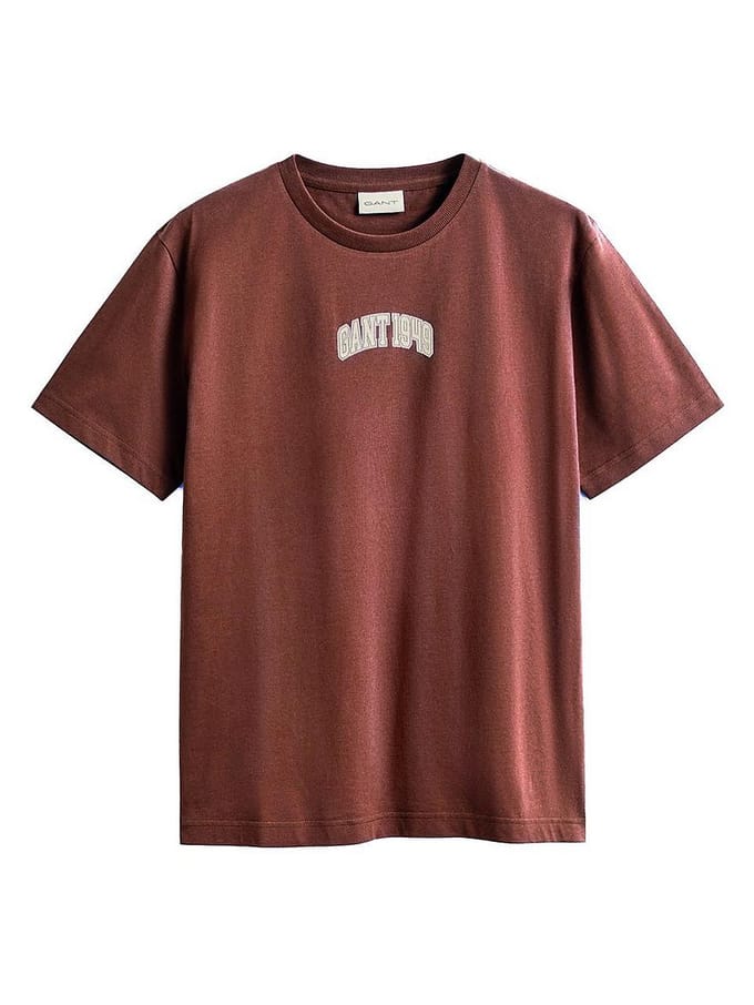 Shirt ronde hals Van GANT bruin