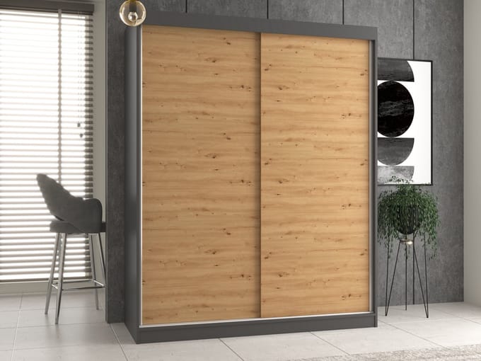 Kledingkast Iga 160/B ANTRACIET ARTISAN