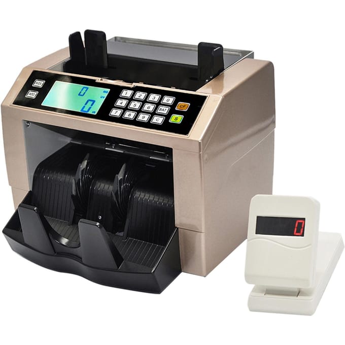 Machine automatique de comptage de billets de banque multi-devises avec écran LCD, avec UV MG UK Plug