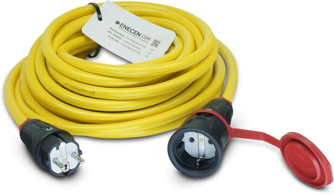 Professionele Verlengkabel 230V/16A IP44 3x2,5 mm² Geel Rubber 2 Meter