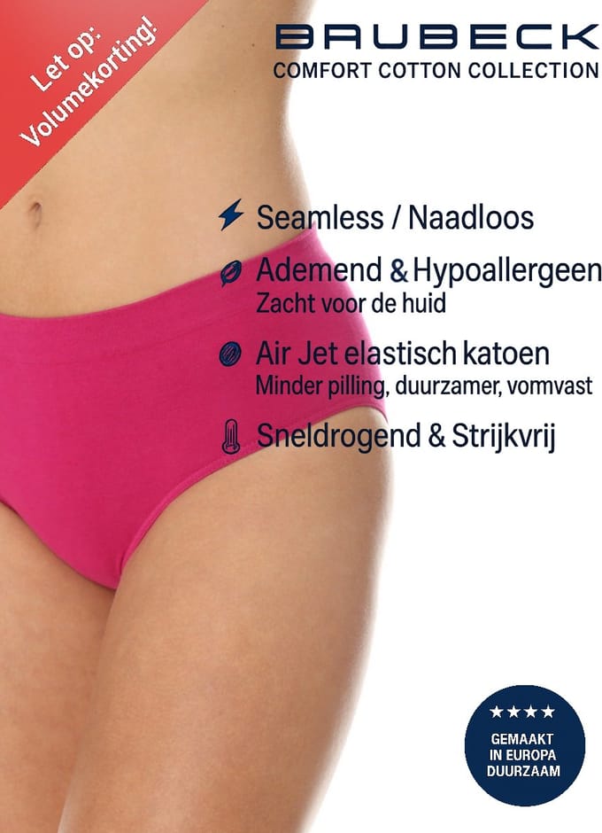 Brubeck Dames Slip Klassiek – Naadloos (Seamless) Elastisch Katoen - Fuchsia S