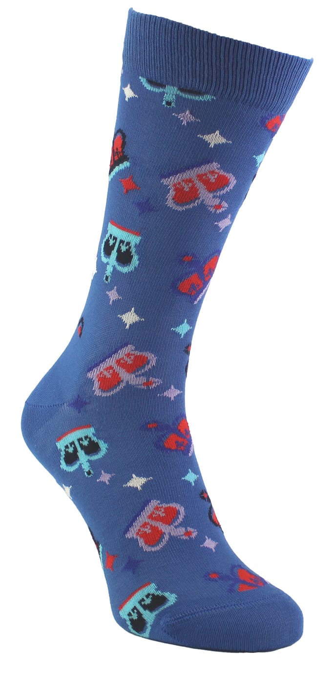 Katoenen Kroonontwerp Unisex Sokken - Blauw